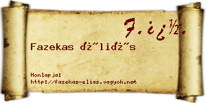 Fazekas Éliás névjegykártya