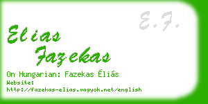 elias fazekas business card